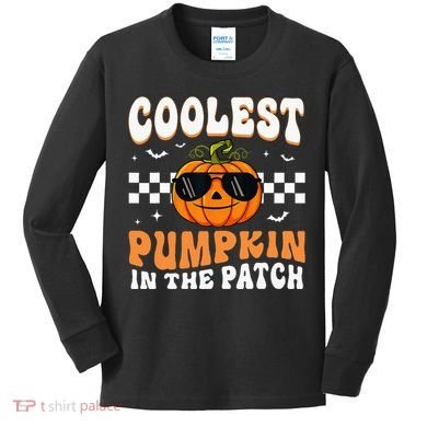 Coolest Pumpkin In The Patch Halloween Kids Long Sleeve Shirt