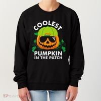 Coolest Pumpkin In The Patch Pumpkin Halloween Women's Sweatshirt thumb 0