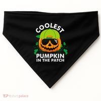 Coolest Pumpkin In The Patch Pumpkin Halloween USA-Made Doggie Bandana thumb 0