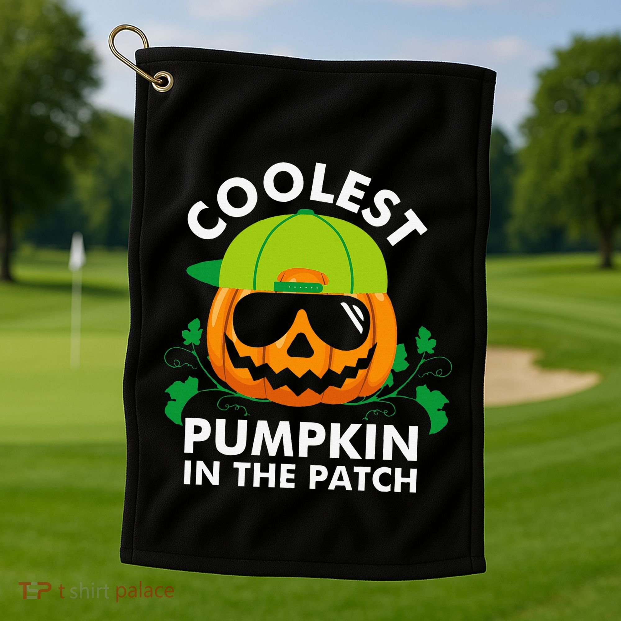 Coolest Pumpkin In The Patch Pumpkin Halloween Golf Towel
