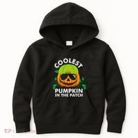 Coolest Pumpkin In The Patch Pumpkin Halloween Kids Hoodie thumb 0