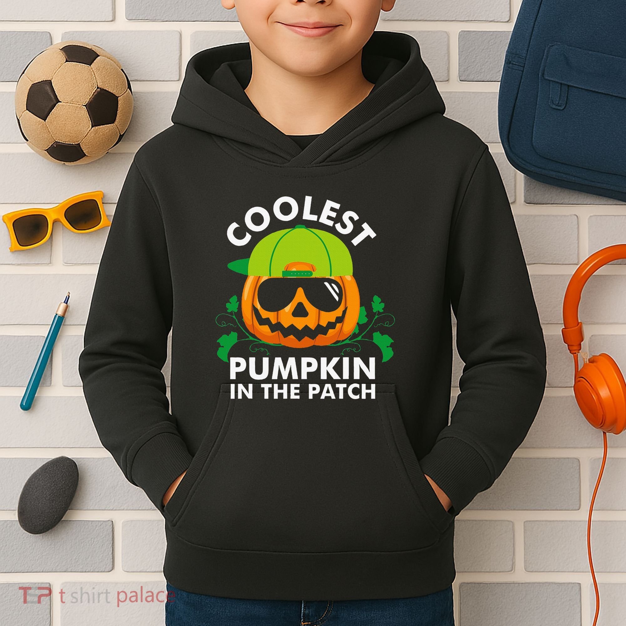 Coolest Pumpkin In The Patch Pumpkin Halloween Kids Hoodie