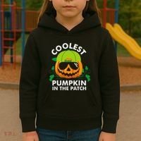 Coolest Pumpkin In The Patch Pumpkin Halloween Kids Hoodie thumb 3