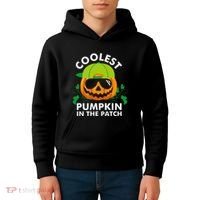 Coolest Pumpkin In The Patch Pumpkin Halloween Kids Hoodie thumb 4