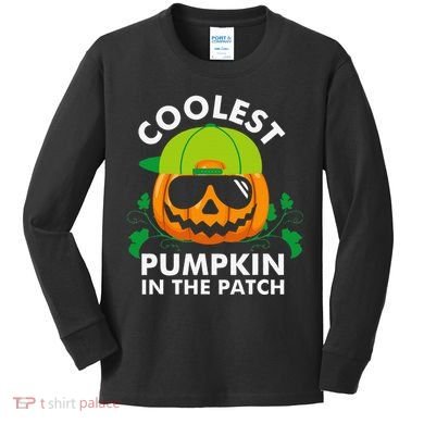 Coolest Pumpkin In The Patch Pumpkin Halloween Kids Long Sleeve Shirt