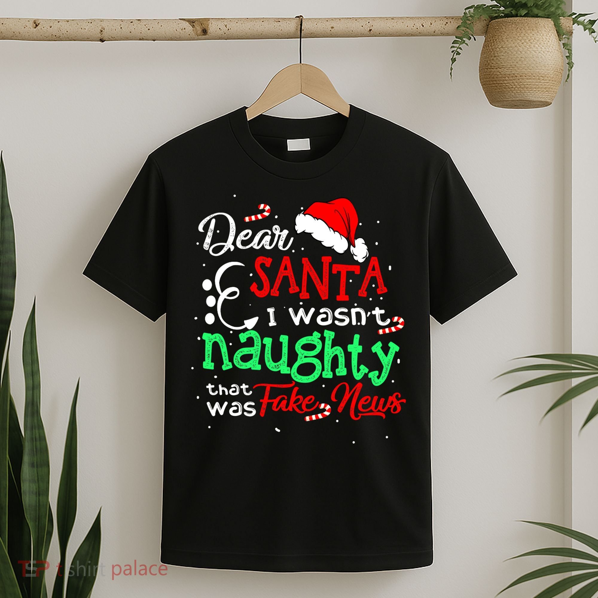 Christmas Pajama I Wasn't Naughty Dear Santa Fake News T-Shirt