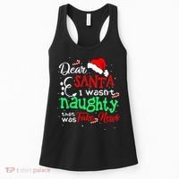 Christmas Pajama I Wasn't Naughty Dear Santa Fake News Women's Tank Top thumb 0