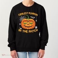 Coolest Pumpkin In The Patch Funny Pumpkin Sunglasses Gift Women's Sweatshirt thumb 0