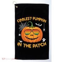 Coolest Pumpkin In The Patch Funny Pumpkin Sunglasses Gift Golf Towel thumb 0