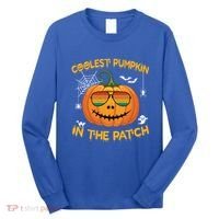 Coolest Pumpkin In The Patch Funny Pumpkin Sunglasses Gift Long Sleeve Shirt thumb 0