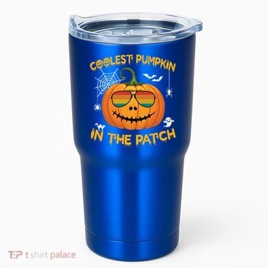 Coolest Pumpkin In The Patch Funny Pumpkin Sunglasses Gift Tumbler