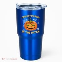 Coolest Pumpkin In The Patch Funny Pumpkin Sunglasses Gift Tumbler thumb 0