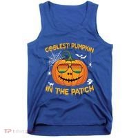 Coolest Pumpkin In The Patch Funny Pumpkin Sunglasses Gift Tank Top thumb 0
