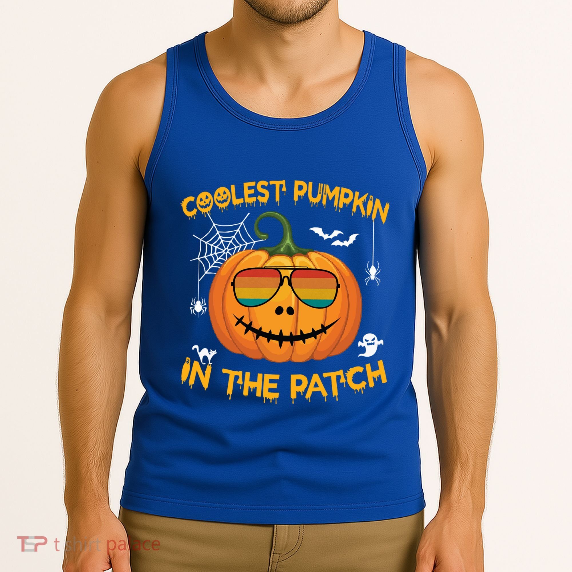 Coolest Pumpkin In The Patch Funny Pumpkin Sunglasses Gift Tank Top