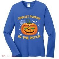 Coolest Pumpkin In The Patch Funny Pumpkin Sunglasses Gift Women's Long Sleeve Shirt thumb 0