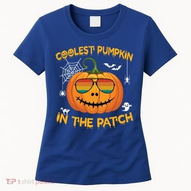 Coolest Pumpkin In The Patch Funny Pumpkin Sunglasses Gift Women's T-Shirt