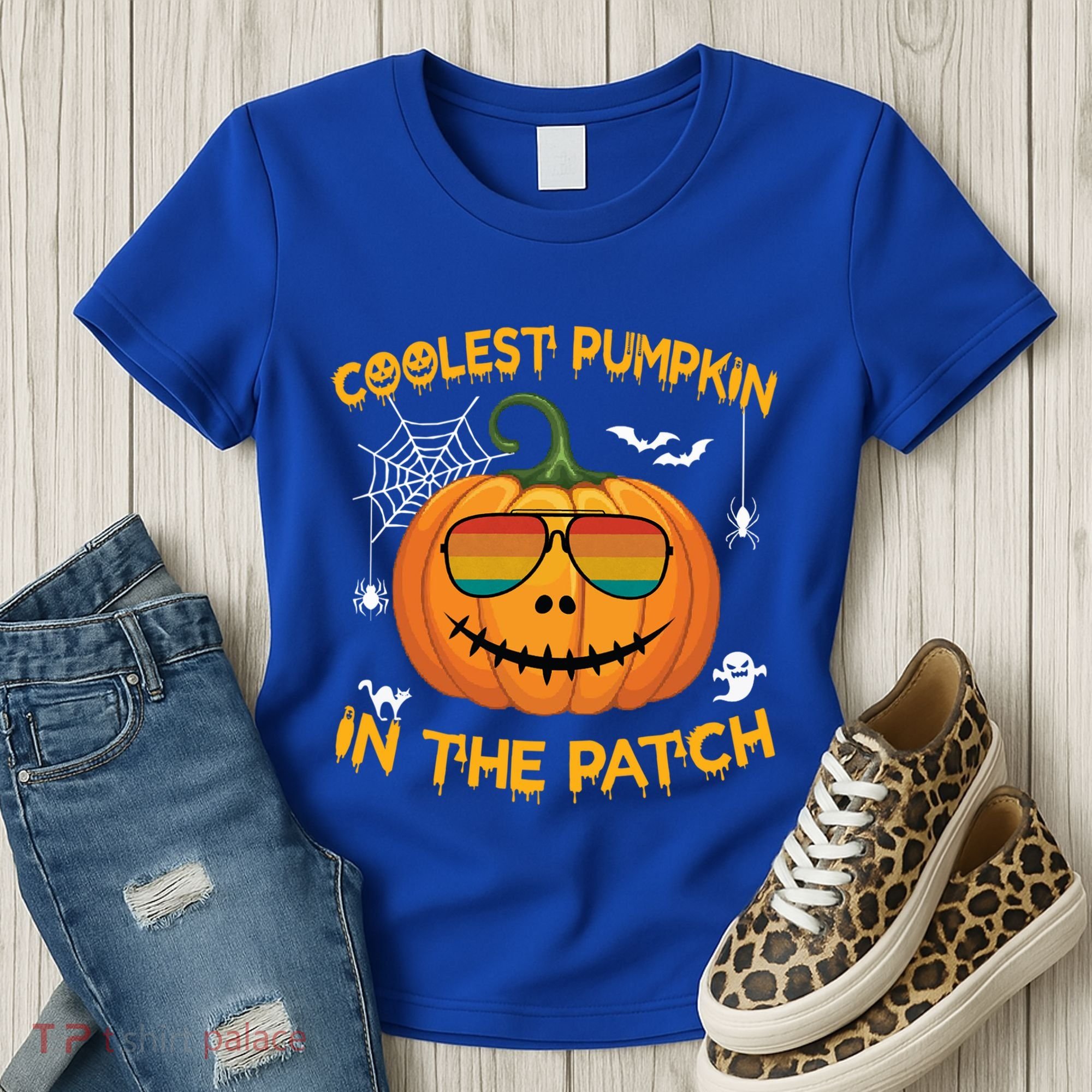 Coolest Pumpkin In The Patch Funny Pumpkin Sunglasses Gift Women's T-Shirt