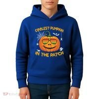 Coolest Pumpkin In The Patch Funny Pumpkin Sunglasses Gift Kids Hoodie thumb 4