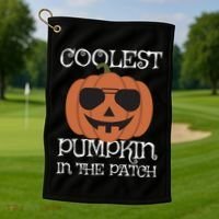 Coolest Pumpkin In The Patch Halloween Cute Gift Golf Towel thumb 1