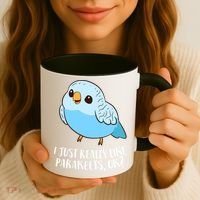 Cute Parakeet I Just Really Like Parakeets Ok Parakeet Bird Gift Coffee Mug thumb 3
