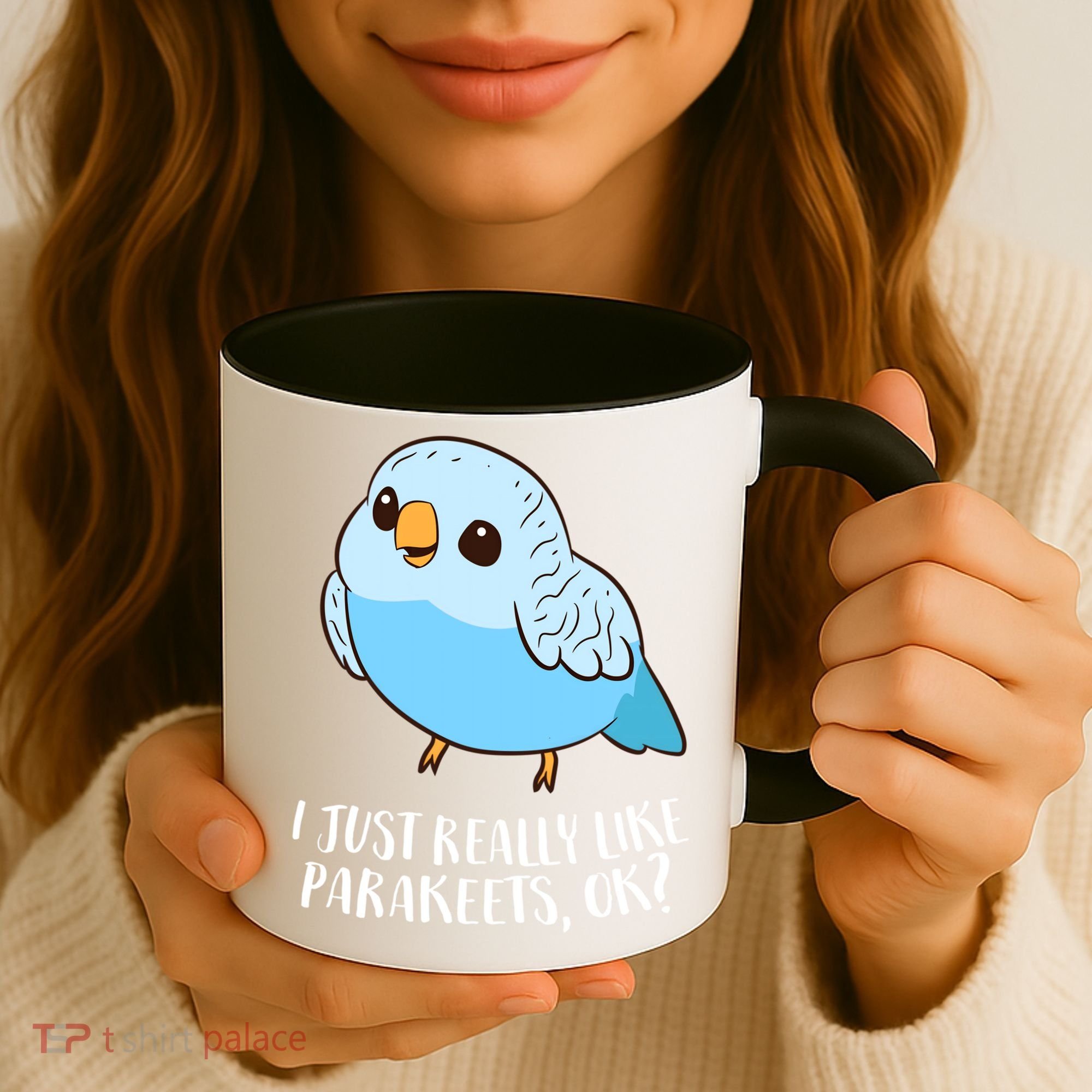 Cute Parakeet I Just Really Like Parakeets Ok Parakeet Bird Gift Coffee Mug