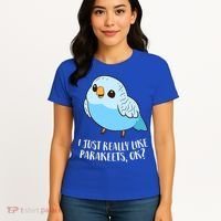 Cute Parakeet I Just Really Like Parakeets Ok Parakeet Bird Gift Women's T-Shirt thumb 4