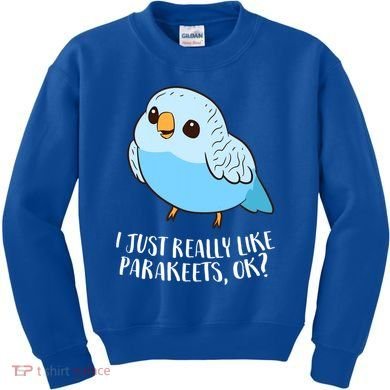 Cute Parakeet I Just Really Like Parakeets Ok Parakeet Bird Gift Kids Sweatshirt