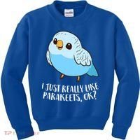 Cute Parakeet I Just Really Like Parakeets Ok Parakeet Bird Gift Kids Sweatshirt thumb 0