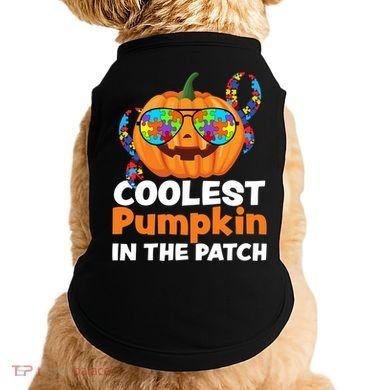 Coolest Pumpkin In The Patch Autism Halloween Gift Doggie Tank