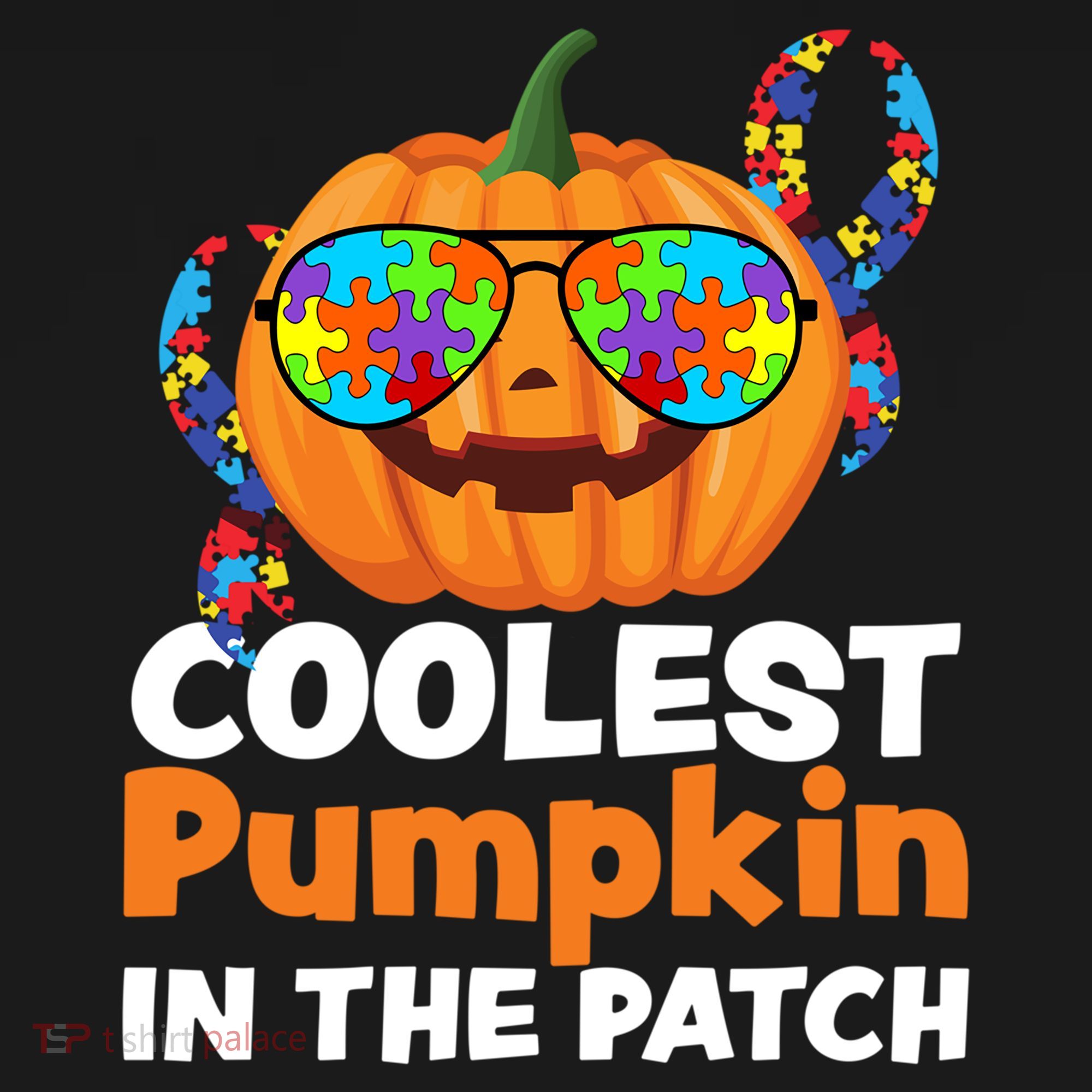 Coolest Pumpkin In The Patch Autism Halloween Gift Doggie Tank
