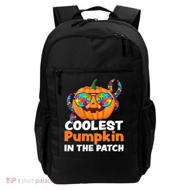 Coolest Pumpkin In The Patch Autism Halloween Gift Backpack