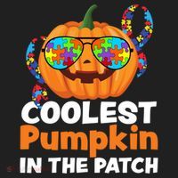 Coolest Pumpkin In The Patch Autism Halloween Gift Hat thumb 2