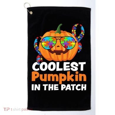 Coolest Pumpkin In The Patch Autism Halloween Gift Golf Towel