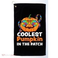 Coolest Pumpkin In The Patch Autism Halloween Gift Golf Towel thumb 0