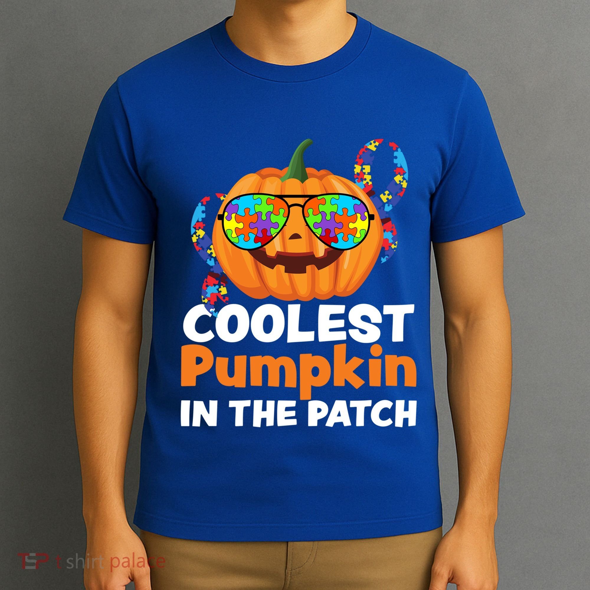 Coolest Pumpkin In The Patch Autism Halloween Gift T-Shirt