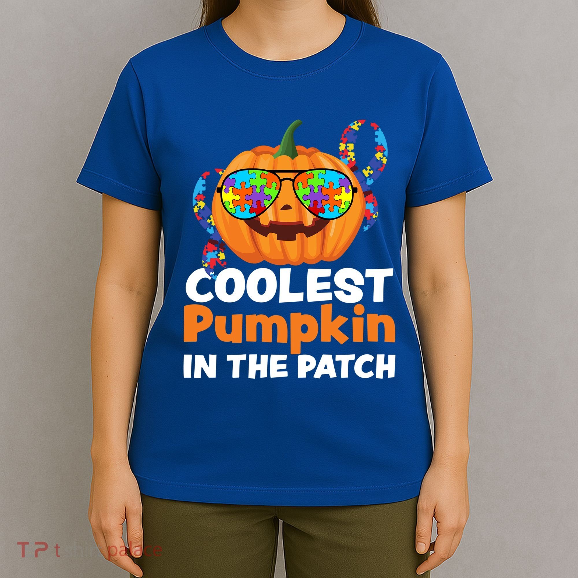 Coolest Pumpkin In The Patch Autism Halloween Gift T-Shirt