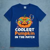 Coolest Pumpkin In The Patch Autism Halloween Gift T-Shirt thumb 5