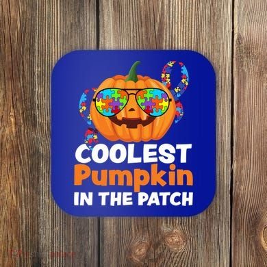 Coolest Pumpkin In The Patch Autism Halloween Gift Coaster