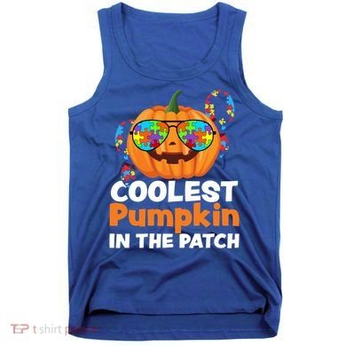 Coolest Pumpkin In The Patch Autism Halloween Gift Tank Top