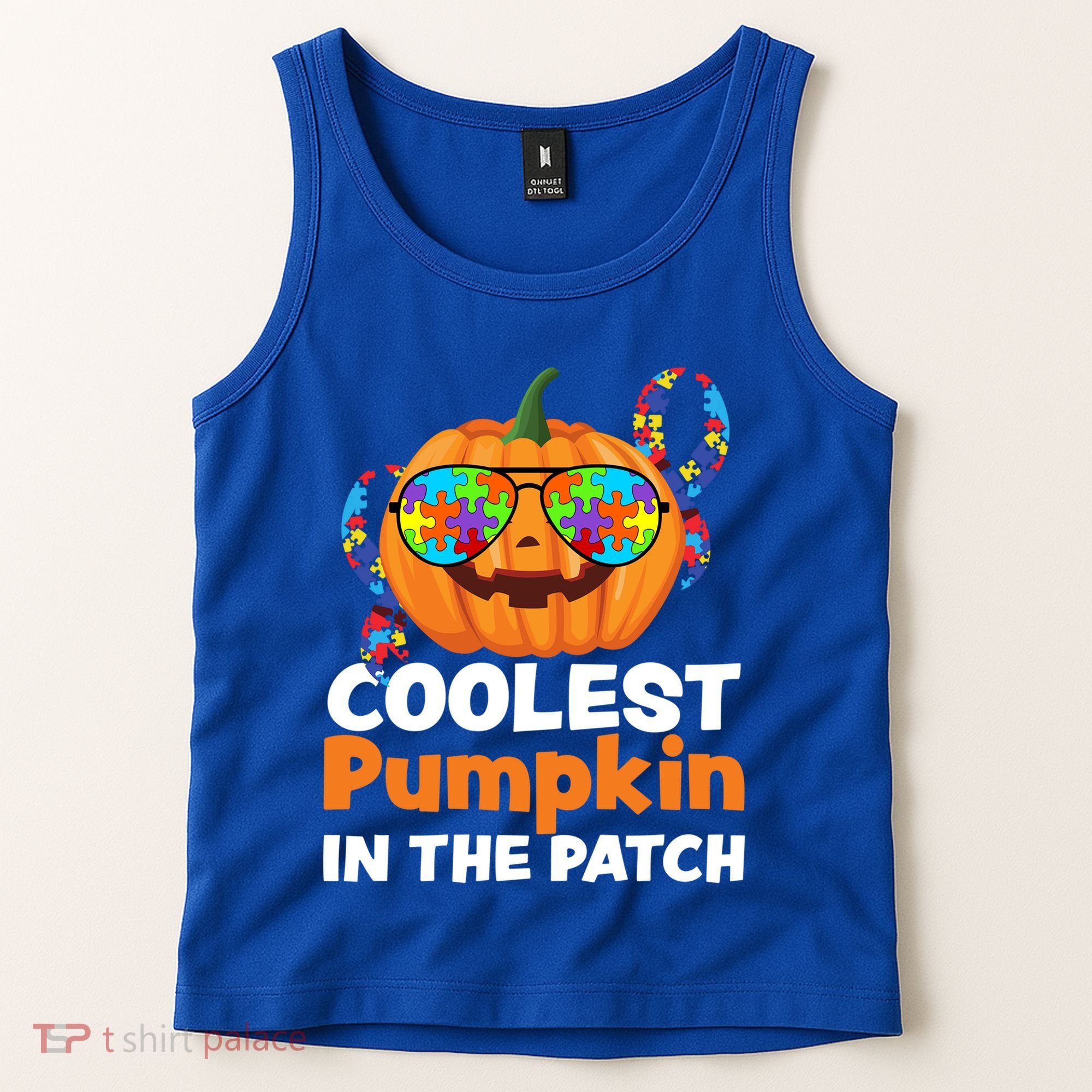 Coolest Pumpkin In The Patch Autism Halloween Gift Tank Top