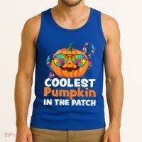 Coolest Pumpkin In The Patch Autism Halloween Gift Tank Top thumb 3