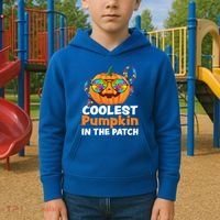 Coolest Pumpkin In The Patch Autism Halloween Gift Kids Hoodie thumb 2