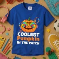 Coolest Pumpkin In The Patch Autism Halloween Gift Kids T-Shirt thumb 3