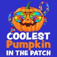 Coolest Pumpkin In The Patch Autism Halloween Gift Kids T-Shirt thumb 4