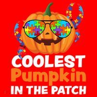 Coolest Pumpkin In The Patch Autism Halloween Gift Santa Hat thumb 1