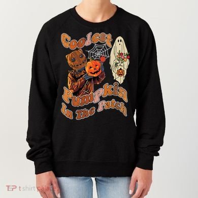 Coolest Pumpkin In The Patch Floral Ghost Funny Gift Women's Sweatshirt