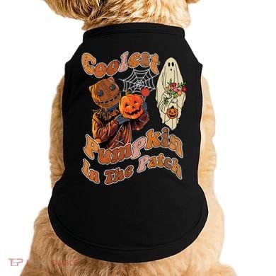 Coolest Pumpkin In The Patch Floral Ghost Funny Gift Doggie Tank