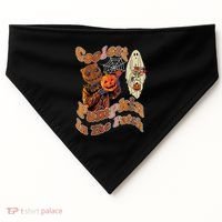 Coolest Pumpkin In The Patch Floral Ghost Funny Gift USA-Made Doggie Bandana thumb 0