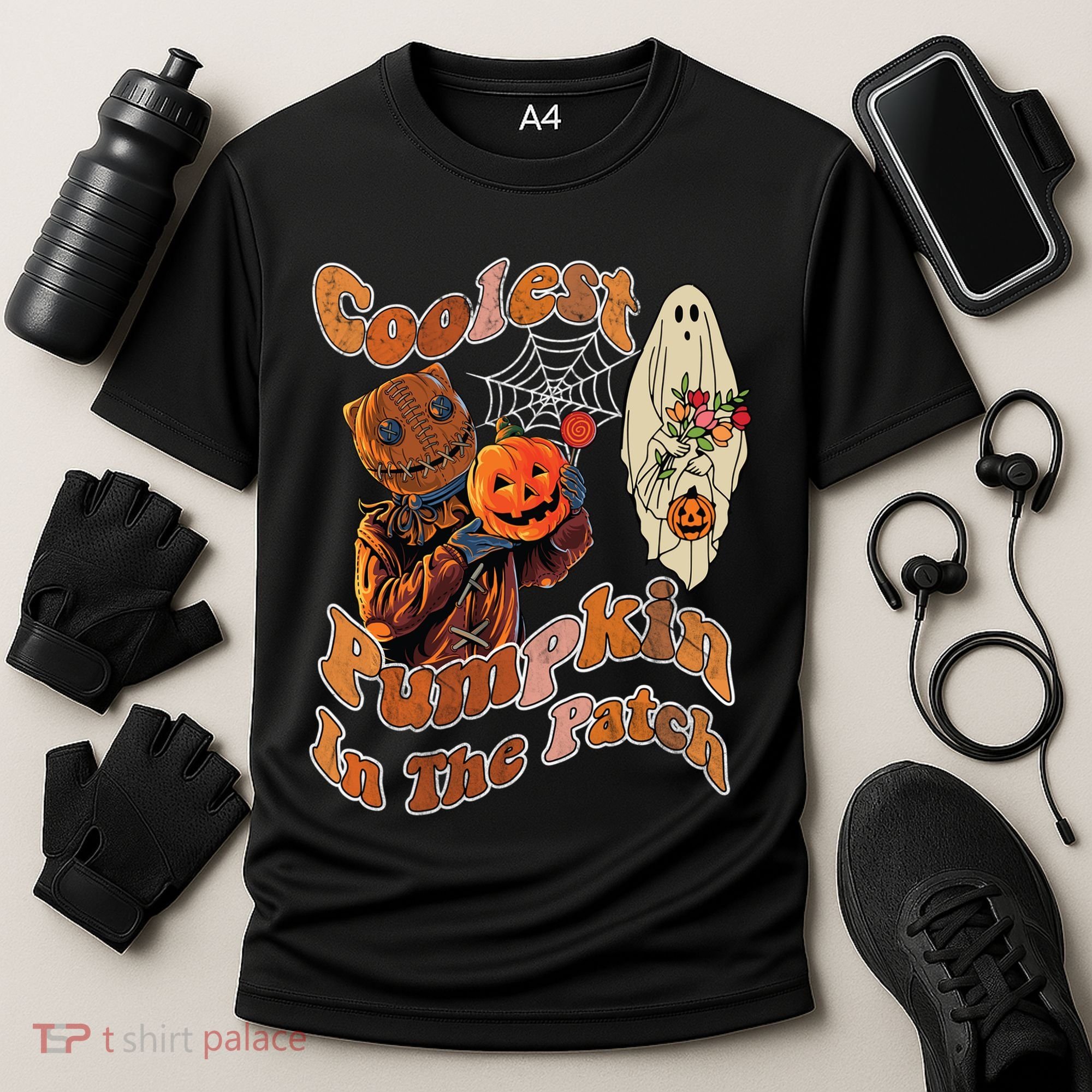 Coolest Pumpkin In The Patch Floral Ghost Funny Gift Cooling Performance Crew T-Shirt
