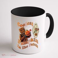 Coolest Pumpkin In The Patch Floral Ghost Funny Gift Coffee Mug thumb 1